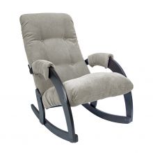 Кресло-качалка Неаполь Модель 11 (Венге-эмаль/Ткань Светло-серый Verona Light Grey)